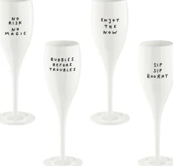 Koziol Champagneglas|Champagneglas > CHEERS No.1 SAY IT IN STYLE Champagneglas 4 stk. 10 cl, Cotton White