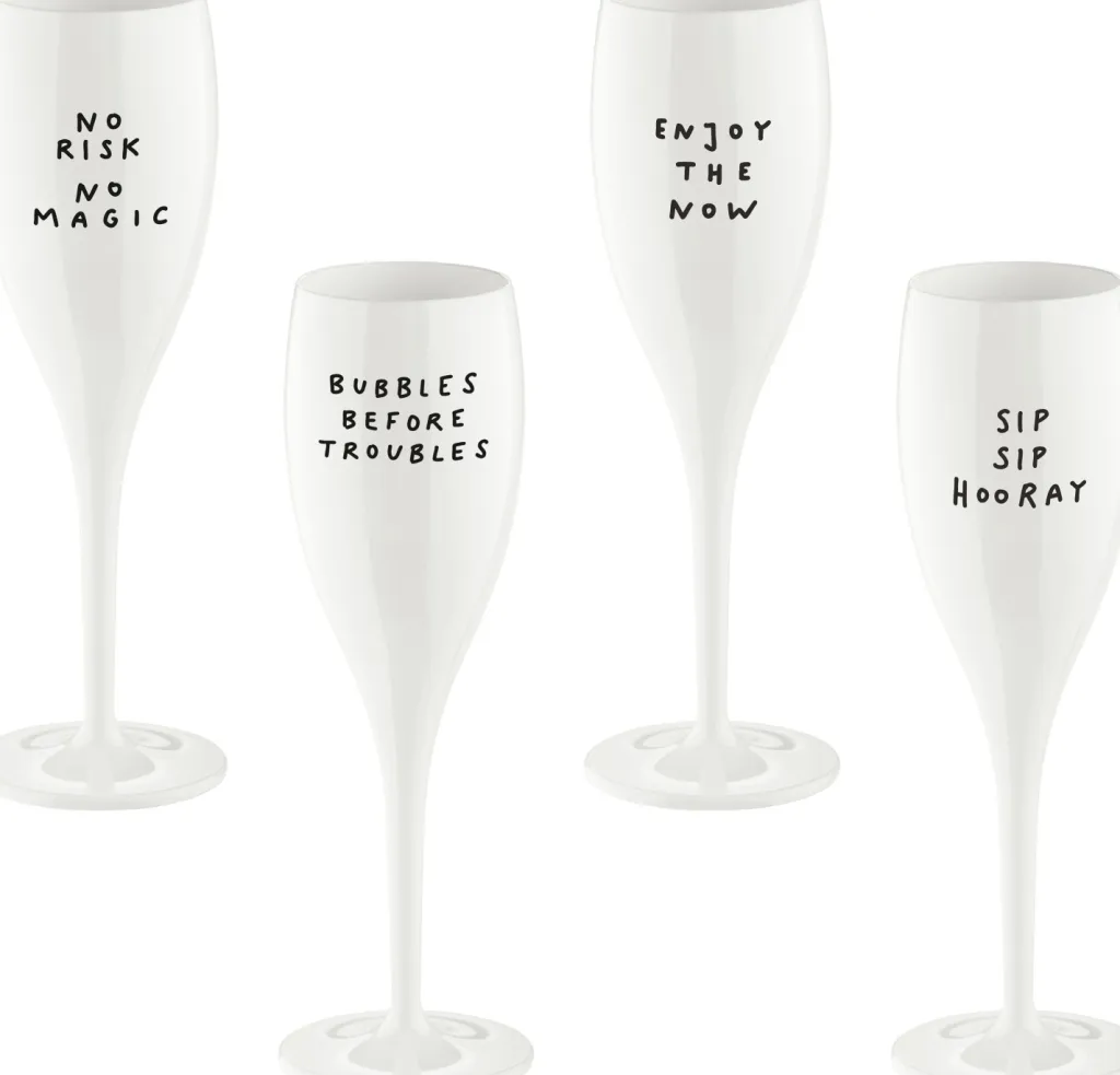 Koziol Champagneglas|Champagneglas > CHEERS No.1 SAY IT IN STYLE Champagneglas 4 stk. 10 cl, Cotton White