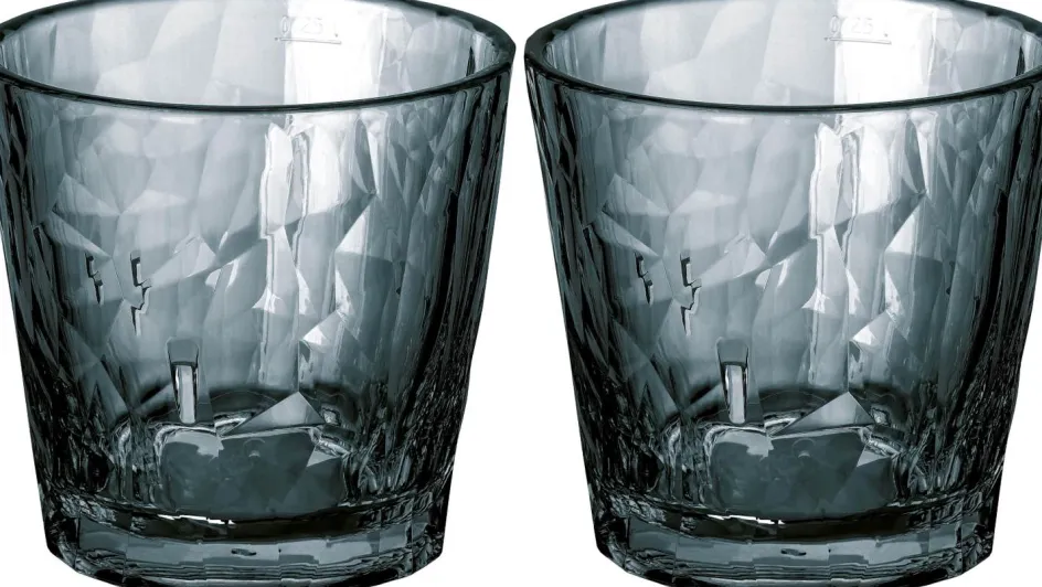 Discount Koziol CLUB No. 22 Vandglas 2 stk. 25 cl, Grå