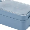 Best STAKK BENTO BOX Opbevaringsboks 2 L, Nature Flower Blue/Crystal Clear Opbevaring Til Køkkenet|Madkasser Og -Poser