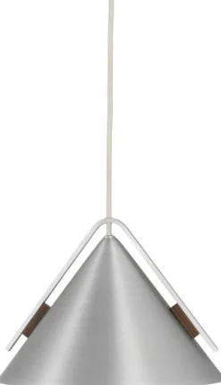 Outlet Kristina Dam Studio Cone Pendel Ø25 cm, Børstet Aluminium/Valnød