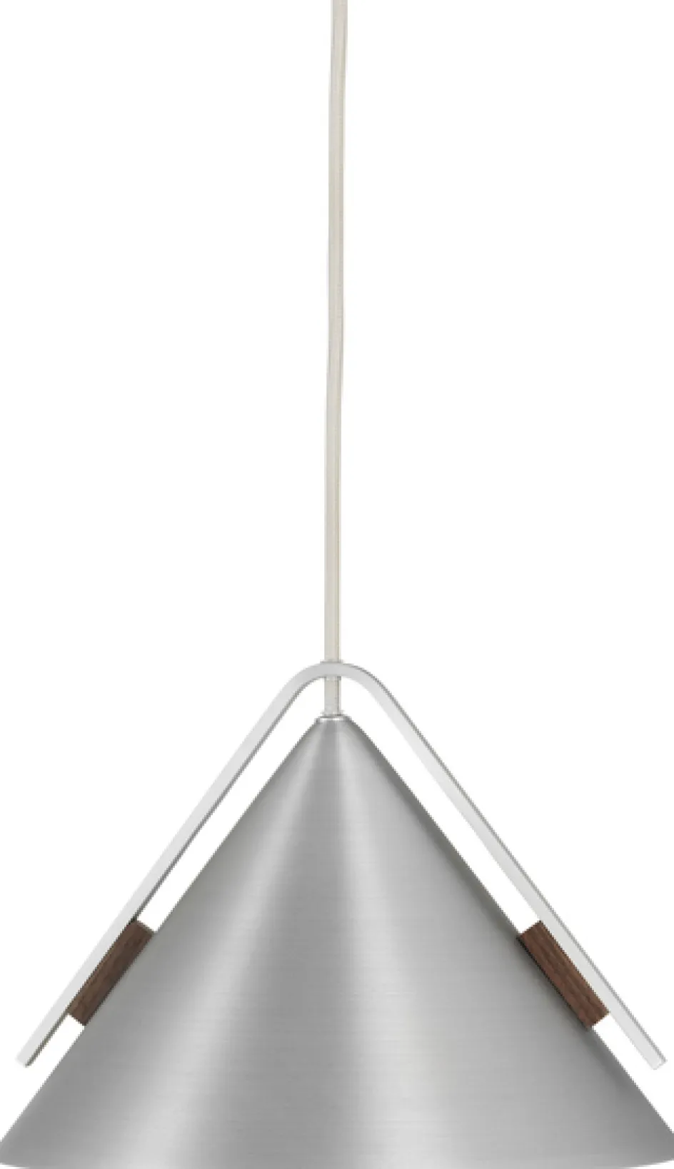 Outlet Kristina Dam Studio Cone Pendel Ø25 cm, Børstet Aluminium/Valnød
