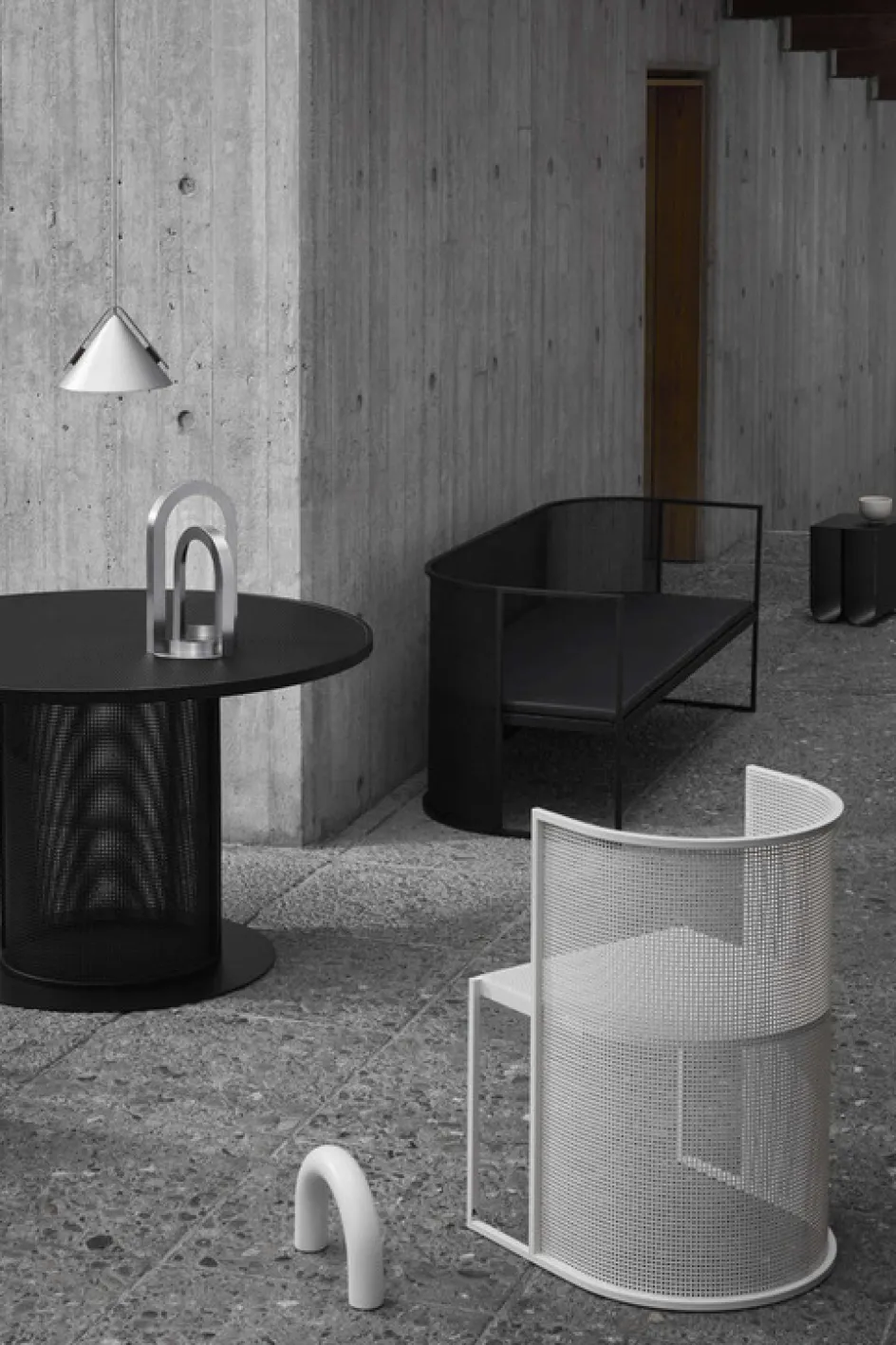 Outlet Kristina Dam Studio Cone Pendel Ø25 cm, Børstet Aluminium/Valnød