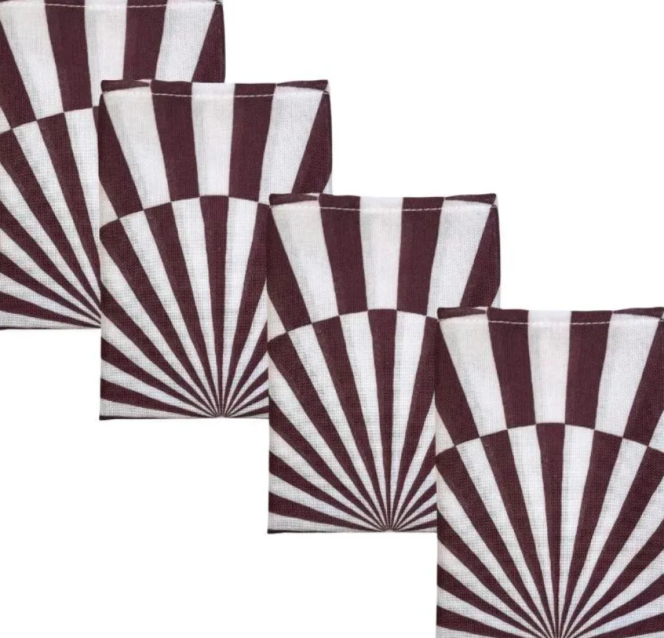 Outlet Langkilde & Søn Cirkus Serviet 38x38cm, Brun/Hvid