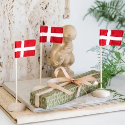 Børn Langkilde & Søn Fødselsdagsdekoration|Bordflag > Mini Bordflag 3 stk. H15 cm, Bambus