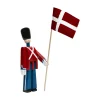 Best Flag på Træstang 30 cm, Orlogsrød Træfigurer Og Figurer