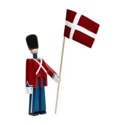 Best Flag på Træstang 30 cm, Orlogsrød Træfigurer Og Figurer