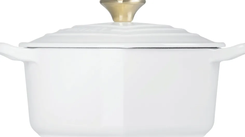 Clearance Le Creuset Heart Signature Støbejernsbuffetgryde m. Hjerteformet Knop 20 cm/1,9 L, White