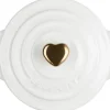 Le Creuset Minigryder|Gryder Og Kasseroller > Heart Signature Minigryde m. Hjerteformet Knop 10 cm/0,25 L, White