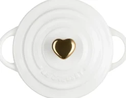 Le Creuset Minigryder|Gryder Og Kasseroller > Heart Signature Minigryde m. Hjerteformet Knop 10 cm/0,25 L, White