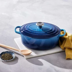 New Le Creuset Signature Oval Støbejernsgryde 31 cm/6,3 L, Azure