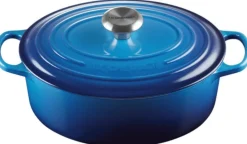 New Le Creuset Signature Oval Støbejernsgryde 31 cm/6,3 L, Azure