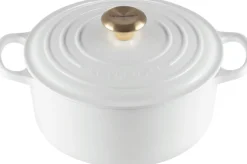 Discount Le Creuset Signature Rund Støbejernsgryde 24 cm/4,2 L, White