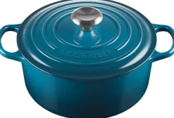 New Le Creuset Signature Rund Støbejernsgryde 24 cm/4,2 L, Deep Teal