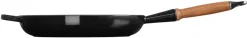 Outlet Le Creuset Signature Støbejernspande m. Træhåndtag 28 cm, Black