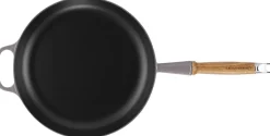 Online Le Creuset Signature Støbejernspande m. Træhåndtag 28 cm, Flint