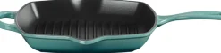 Outlet Le Creuset Signature Støbejernsgrillpande 26 cm, Bleu Riviera