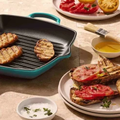 Outlet Le Creuset Signature Støbejernsgrillpande 26 cm, Bleu Riviera