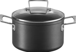 Clearance Le Creuset Toughened Non-Stick Gryde m. Glaslåg 24 cm/6,0 L, Black