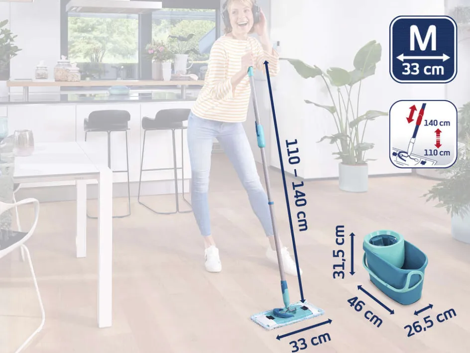 Outlet Leifheit Clean Twist M Ergo Gulvvaskersæt 3 Dele, Grøn