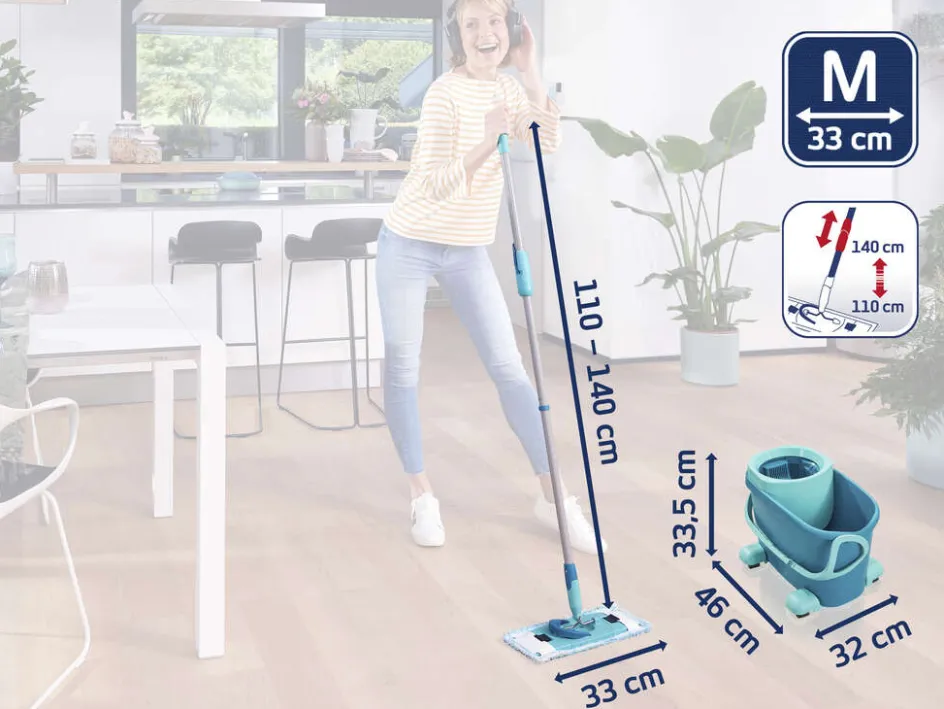 Leifheit Clean Twist M Ergo Mobile Gulvvaskersæt 6 L, Grøn