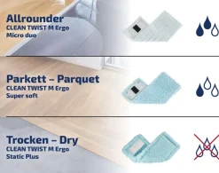 Leifheit Gulvvask > CleanTwist M Ergo/PowerClean Micro Duo Cover 32 cm, Hvid