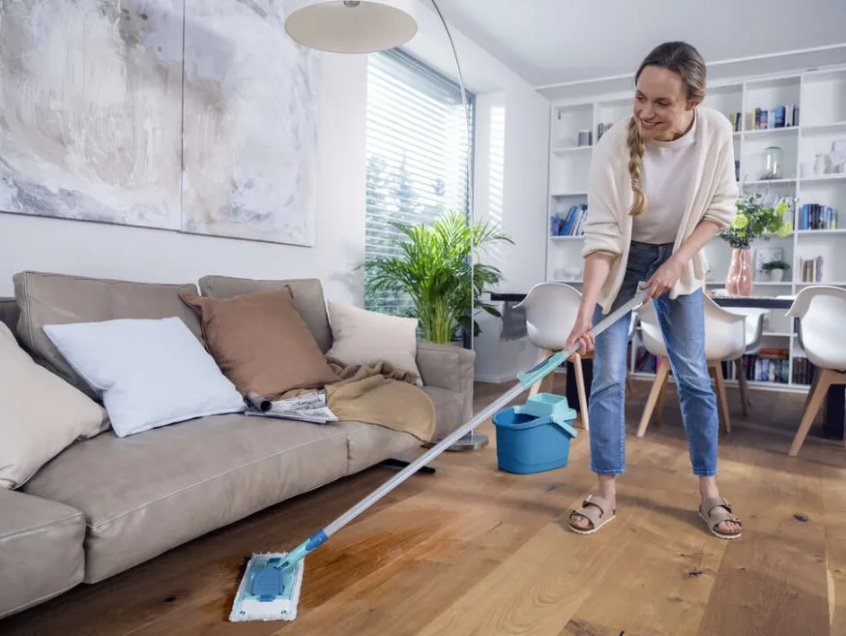 Discount Leifheit PowerClean M Gulvvasker Teleskopskaft, Turkis