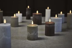 Lene Bjerre Stearinlys|Led Stearinlys > Lillia Bloklys LED ?7,5xH10 cm,