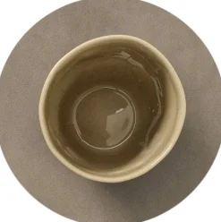 Circle Recycled Læder Glasbrik Ø10 cm, Glasbrikker