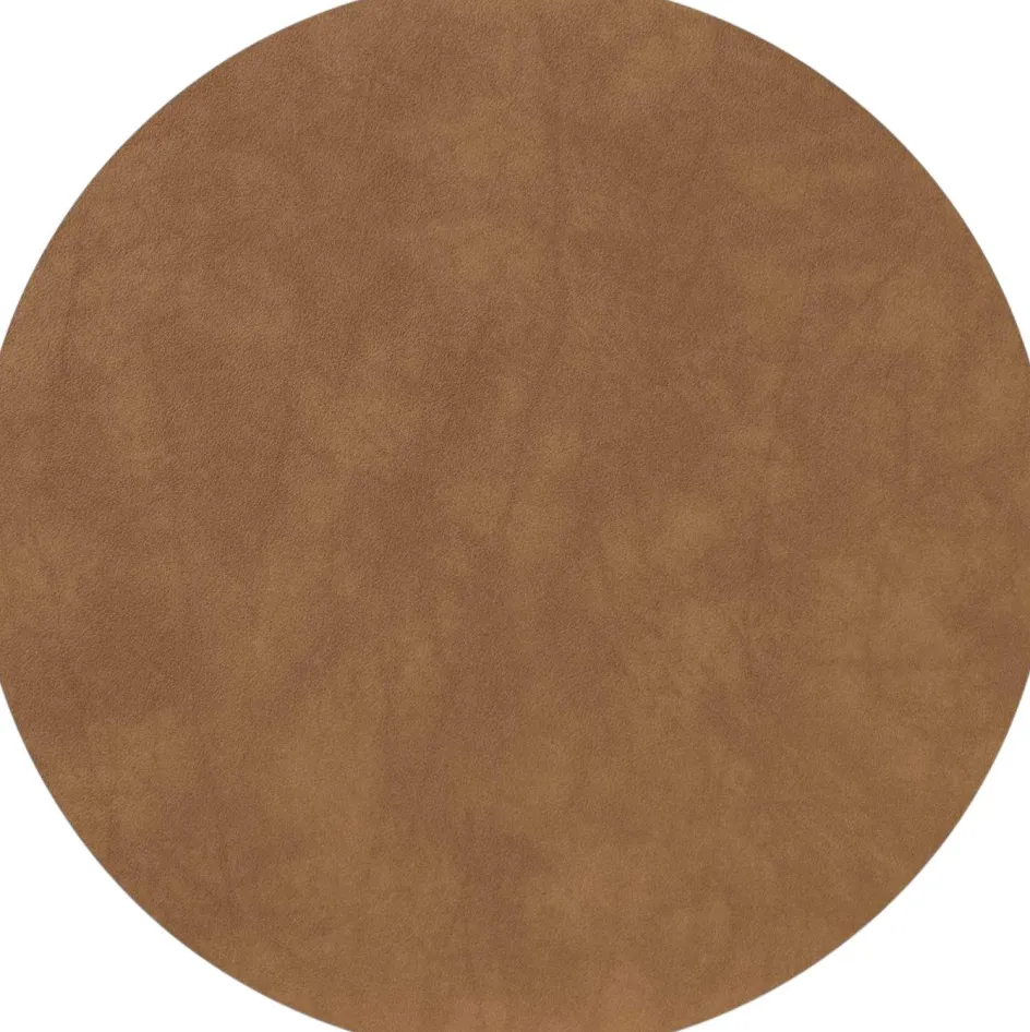 Online Lind DNA Circle Recycled Læder Dækkeserviet Ø38 cm, Nupo Natur