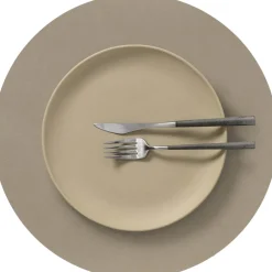 Lind DNA Circle Recycled Læder Dækkeserviet Ø38 cm, Nupo Clay Brown