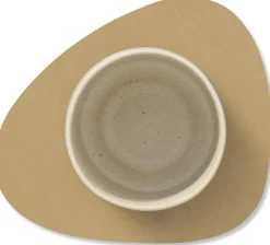 Online Lind DNA Curve Recycled Læder Glasbrik 11x13 cm, Nupo Khaki