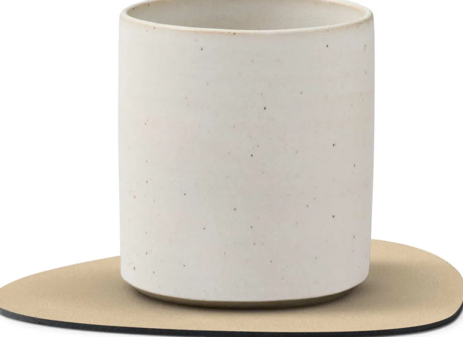 Hot Lind DNA Curve Recycled Læder Glasbrik 11x13 cm, Nupo Sand