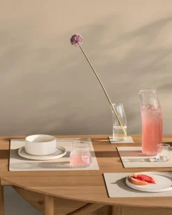 Lind DNA Square Recycled Læder Dækkeserviet , Nupo Oyster White