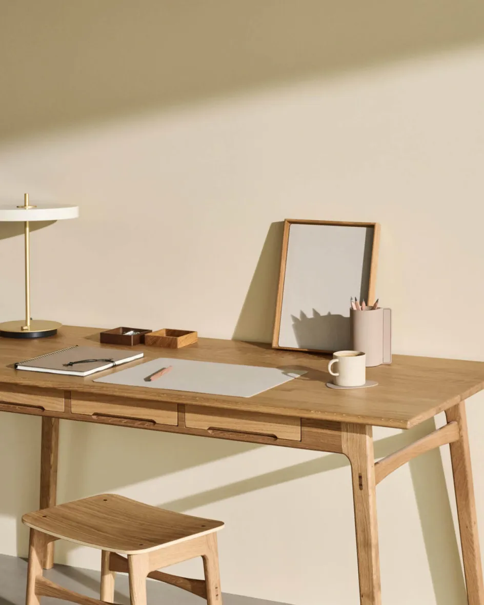 Lind DNA Square Recycled Læder Dækkeserviet , Nupo Oyster White