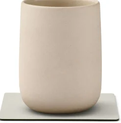 Discount Lind DNA Square Recycled Læder Glasbrik 10x10 cm, Nupo Linen