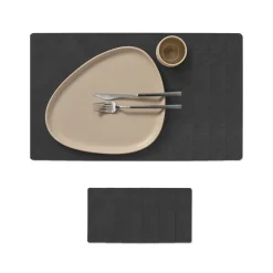 Clearance Lind DNA Square Recycled Læder Gavesæt 35x45 cm, Nupo Sort