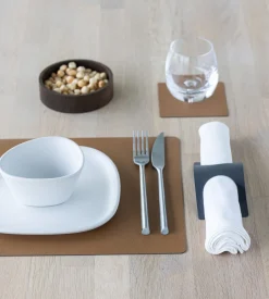 Outlet Lind DNA Square Recycled Læder Dækkeserviet , Serene Natur