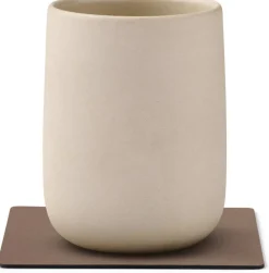 Sale Lind DNA Square Recycled Læder Glasbrik 10x10 cm, Nupo Truffle