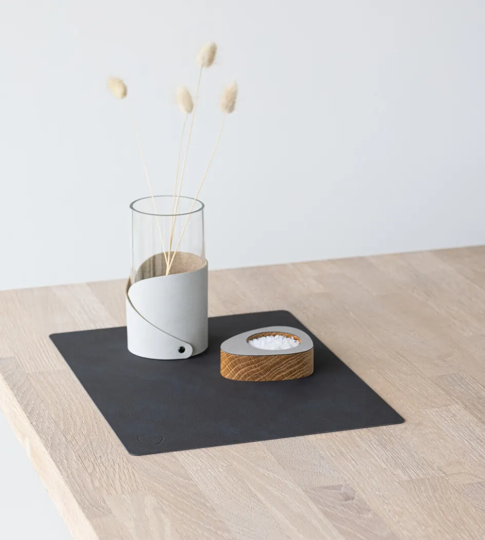 Discount Lind DNA Square Recycled Læder Dækkeserviet , Nupo Sort