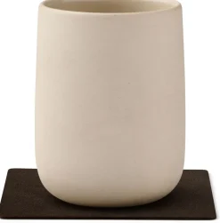 Sale Lind DNA Square Vendbar Recycled Læder Glasbrik 10x10 cm, Nupo Vanilla/Hazel