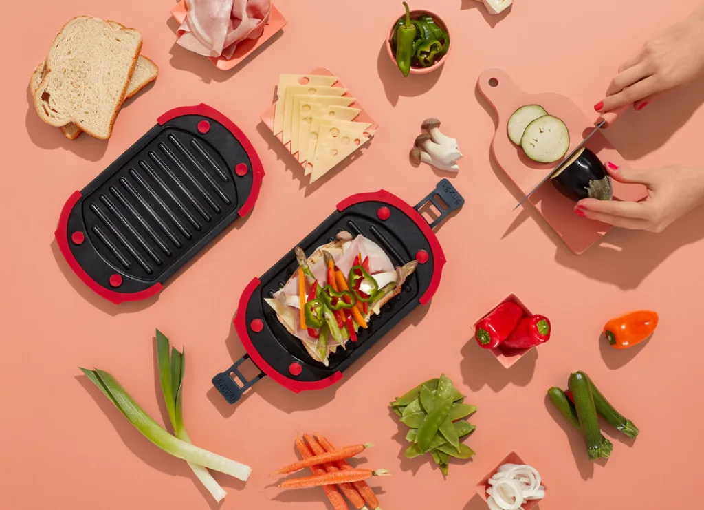 Lékué Madlavning I Mikrobølgeovn > Grill til Mikroovn 25 cm, Rød/Sort
