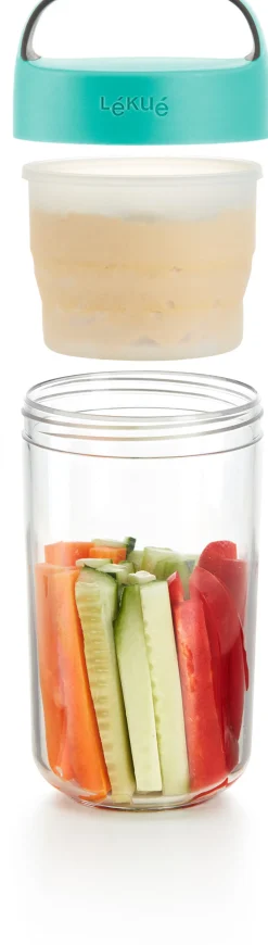 Sale Jar-to-go Madkasse , Turkis Opbevaring Til Køkkenet|Madkasser Og -Poser