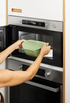 Clearance Microwave Dampkoger 26x18,5 cm, Grøn Madlavning I Mikrobølgeovn