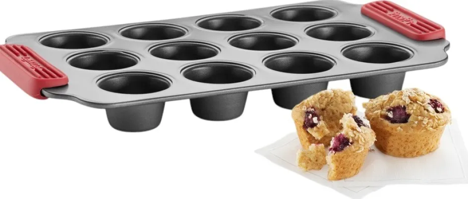 Lékué Muffinform m. Non-stick 12 stk, Grå