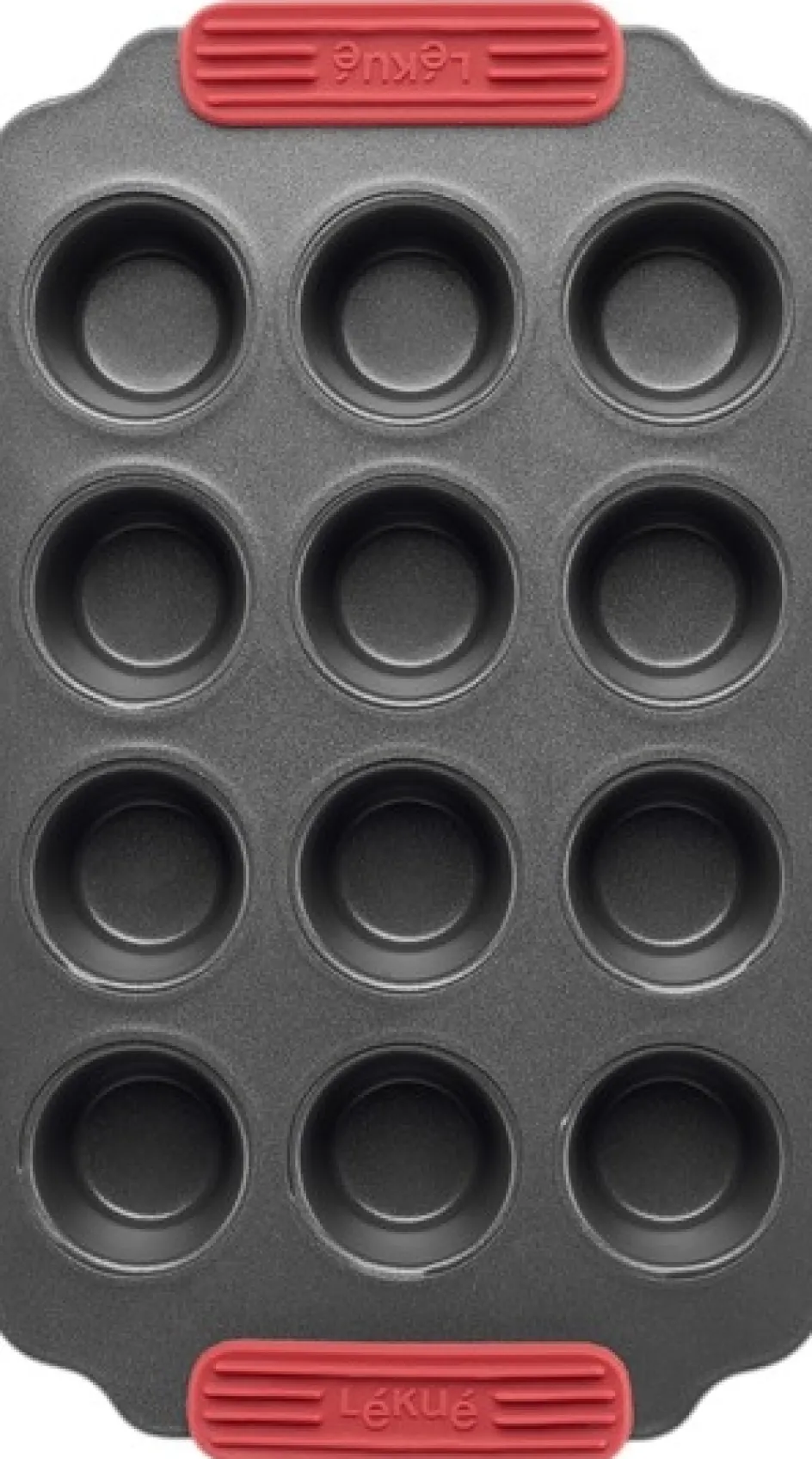 Lékué Muffinform m. Non-stick 12 stk, Grå