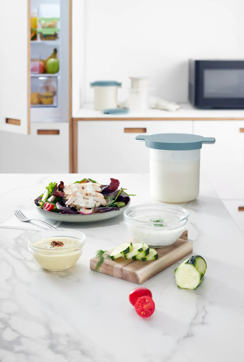 Online Tilberedningssæt Kefir og Yoghurt, Blå Opbevaring Til Køkkenet|Madopbevaring