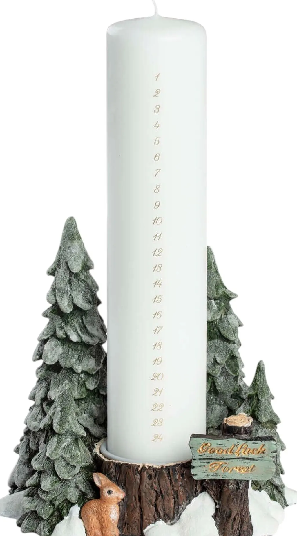 Lykketrolde Lysestager|Julelys > Lykketrold Familien Grandam Kalenderlysestage H18 cm