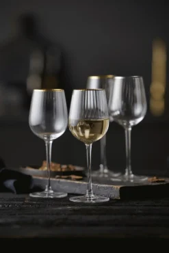 Outlet Palermo Gold Hvidvinsglas 4 stk. 30 cl Vinglas|Vinglas