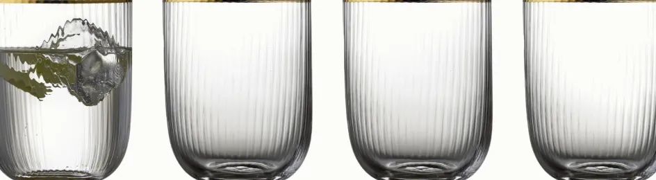 Online Lyngby Glas Palermo Tumbler Vandglas Gold 4 stk. 35 cl